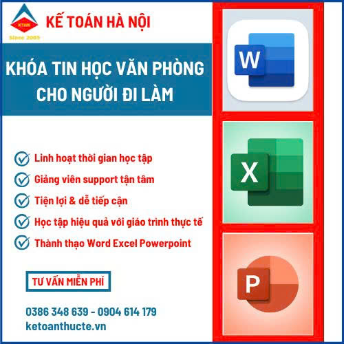 Khóa tin học văn phòng cấp tốc tại Dịch Vọng Cầu Giấy