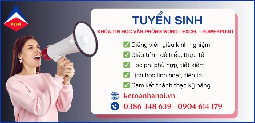 Các khóa tin học văn phòng cho người đi làm tại Dịch Vọng Cầu Giấy